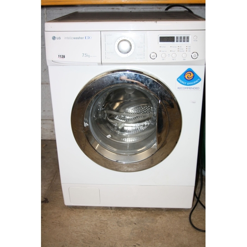 1128 - AN LG INTELLOWASHER 7.5KG WM-14220FD WASHING MACHINE, (PAT pass)