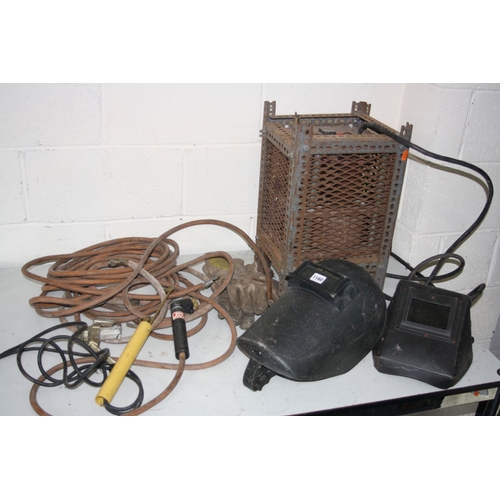 1149 - A COLLECTION OF WELDING EQUIPMENT AND ELECTRIC HAND TOOLS, to include a vintage Arc welder (PAT fail... 