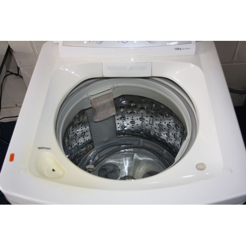 1150 - AN LG THREE STEP TURBODRUM 10KG WFT1081TP TOP LOADING WASHING MACHINE (PAT pass), together with a LE... 