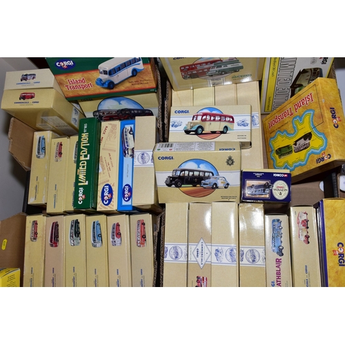 673 - THREE BOXES OF BOXED DIECAST VEHICLES, the boxed vehicles mostly Corgi, including Classic Commercial... 