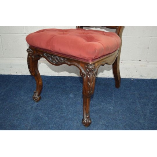 1226 - A VICTORIAN CARVED WALNUT CHAIR, by Johnstone and Jeanes, with foliate and scrolled decoration to th... 