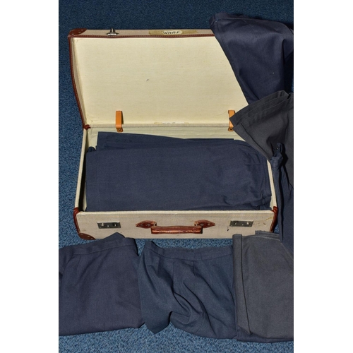 133 - A SUITCASE FULL OF WOMENS AIR FORCE BLUE WOOLLEN SKIRTS, all appear good condition and post WWII