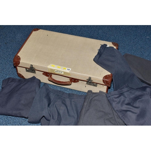 133 - A SUITCASE FULL OF WOMENS AIR FORCE BLUE WOOLLEN SKIRTS, all appear good condition and post WWII