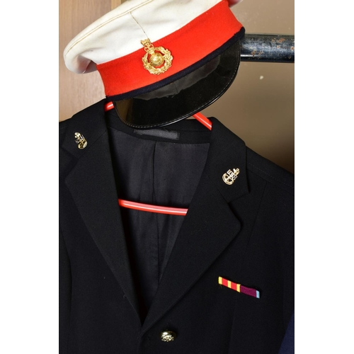 134 - SIX MILITARY JACKETS, a single breasted dress uniform jacket, French with a breast badge for the 1st... 