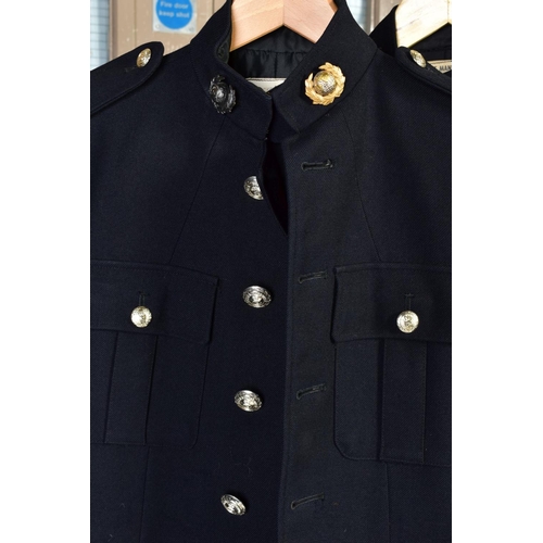 134 - SIX MILITARY JACKETS, a single breasted dress uniform jacket, French with a breast badge for the 1st... 