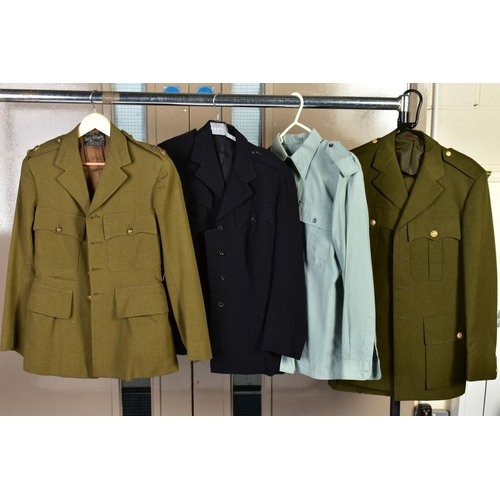 135 - SEVEN MILITARY JACKETS, an Officers jacket with Royal Engineers buttons, etc, a black Dress jacket p... 
