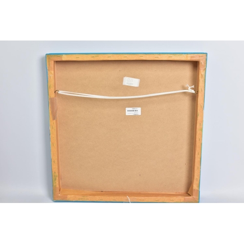 304 - MARIA LOPEZ (CONTEMPORARY), abstract study in blue, signed bottom right, oil on board, gallery attri... 