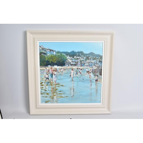 305 - HILARY BURNETT COOPER (BRITISH CONTEMPORARY) 'BEACH RECREATIONS, LOOE', signed bottom right, oil on ... 