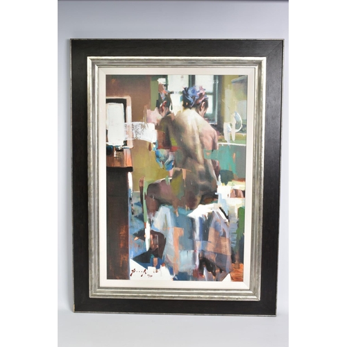 308 - CHRISTIAN HOOK (BRITISH 1971) 'THE BATHER', a limited edition print 27/195 of a female nude study, s... 