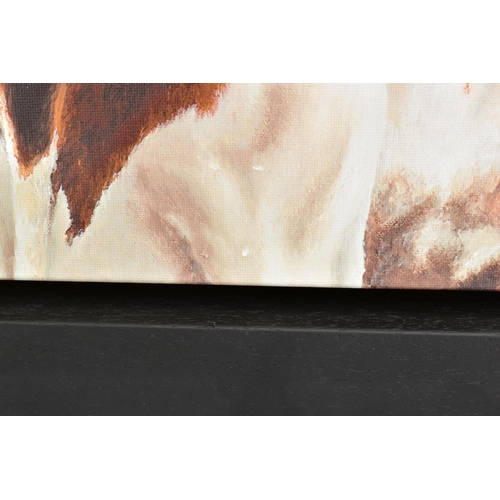 310 - HAYLEY GOODHEAD (BRITISH CONTEMPORARY) 'DAMIENS HERD', a limited edition print on canvas 59/195, cow... 