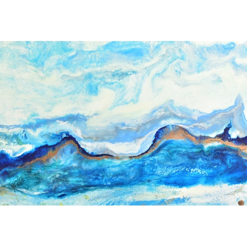 311 - JENNINE PARKER (BRITISH CONTEMPORARY) 'FORCE OF NATURE I', abstract seascape signed bottom right, mi... 