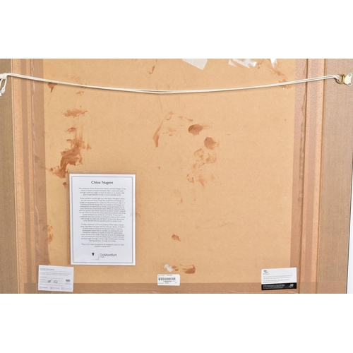 314 - CHLOE NUGENT (BRITISH CONTEMPORARY) 'BOLD BEAUTY III', purple and gold flowers, mixed media 3D artwo... 