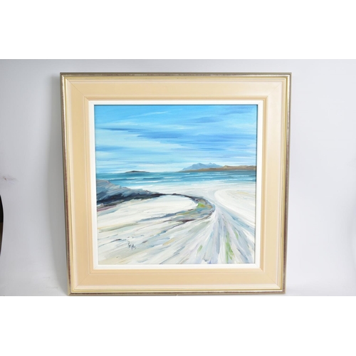 318 - TOM BARRON (BRITISH CONTEMPORARY) 'NORTH FROM SANNA BAY III', a Scottish landscape coastal landscape... 