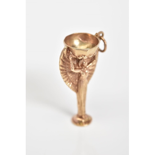 32 - A 1966 JULES RIMET WORLD CUP TROPHY PENDANT, 9ct hallmark rubbed, England 1966 to the base, length 3... 