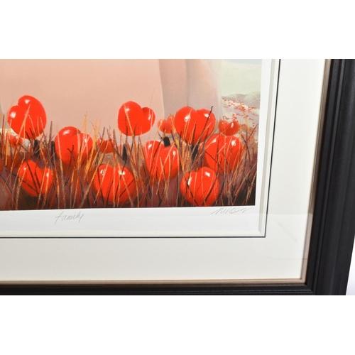 320 - MACKENZIE THORPE (BRITISH 1956) 'FAMILY', a limited edition print 32/95 depicting a ewe and two lamb... 