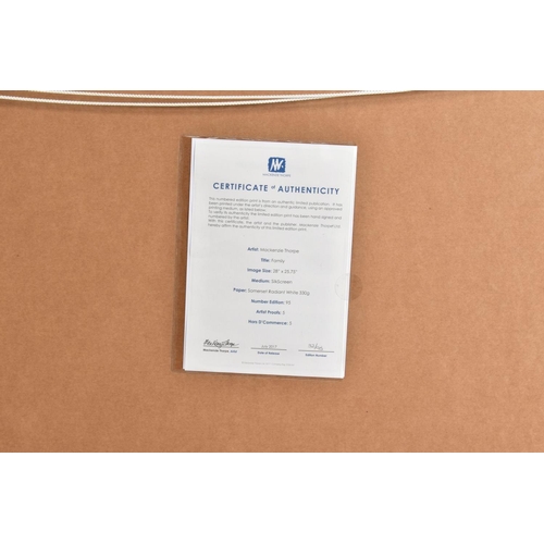 320 - MACKENZIE THORPE (BRITISH 1956) 'FAMILY', a limited edition print 32/95 depicting a ewe and two lamb... 