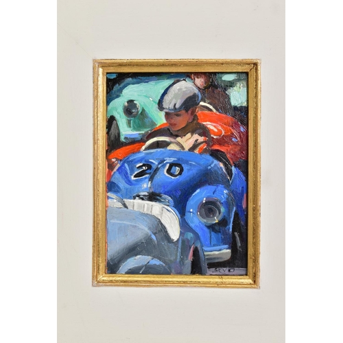 322 - SHERREE VALENTINE DAINES (BRITISH 1959) 'NUMBER 20', small children on a fairground ride, initialled... 