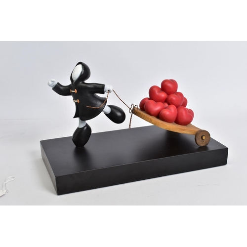 324 - MACKENZIE THORPE (BRITISH 1956) 'THE BRINGER OF LOVE', a limited edition sculpture of a boy pulling ... 