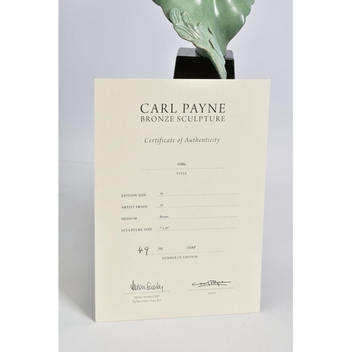 325 - CARL PAYNE (BRITISH 1969) 'ODILE', a limited edition bronze sculpture of a female face mounted onto ... 