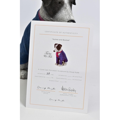 326 - DOUG HYDE (BRITISH 1972) 'SUITED AND BOOTED', a limited edition sculpture of a dog wearing a jacket ... 