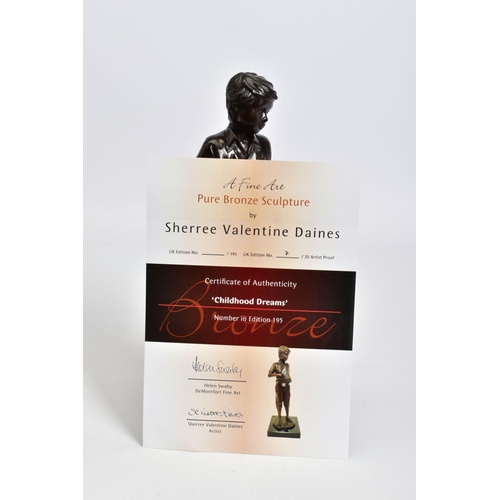 329 - SHERREE VALENTINE DAINES (BRITISH 1959) 'CHILDHOOD DREAMS', an artist proof bronze sculpture of a bo... 