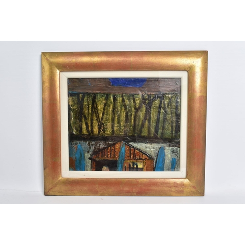 336 - BARBARA RAE CBE R.A RSA. FRSE (SCOTTISH 1943) 'BEACH HUT, BAGNO ROMANO' a view of an Italian beach, ... 