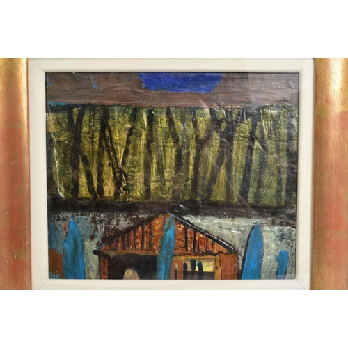 336 - BARBARA RAE CBE R.A RSA. FRSE (SCOTTISH 1943) 'BEACH HUT, BAGNO ROMANO' a view of an Italian beach, ... 