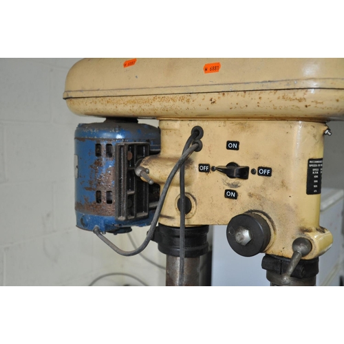 1108 - A FOBCO STAR VINTAGE PILLAR DRILL with 1/2'' capacity chuck 230v single phase motor with maximum RPM... 