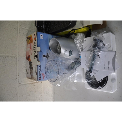 1126 - A BRAND NEW IN BOX KENWOOD SMOOTHIE JUNIOR SMOOTHIE MAKER, a V shaped rack and roaster and a kay of ... 