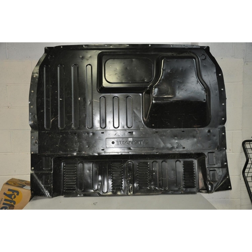 1132 - A FORD TRANSIT SHEET STEEL BULKHEAD, width 175cm x height 138cm (some corners and panel dents) and a... 