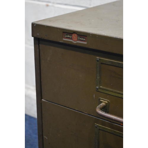 1234 - A LOW METAL FOUR DRAWER FILING CABINET, width 46cm x depth 62cm x height 72cm