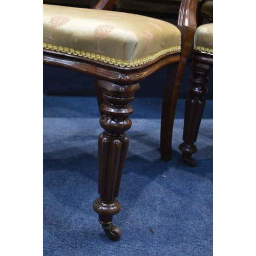 1245 - A VICTORIAN MAHOGANY WIND OUT DINING TABLE, moulded top with rounded corners, two additional leaves,... 