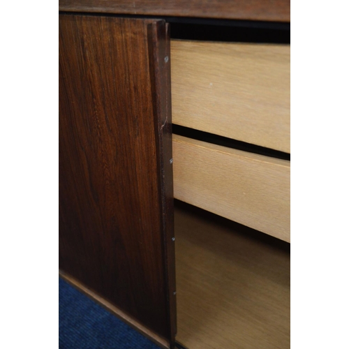 1271 - TWO 1970'S DANISH ROSEWOOD BOOKCASES, with an assortment of adjustable open shelves and double cupbo... 