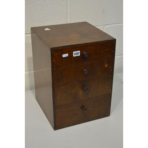 1287 - A LATE 20TH CENTURY ENGINEERS CHEST OF FOUR DRAWERS