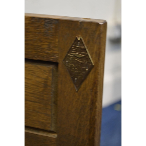 1290 - AN OLD CHARM OAK LINENFOLD DRESSER, with two drawers, width 93cm x depth 44cm x height 176cm and a t... 