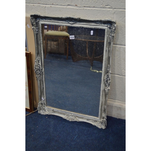 1314 - A QUANTITY OF PICTURE FRAMES OF VARIOUS AGES AND SIZES, together with two wall mirror and a modern p... 