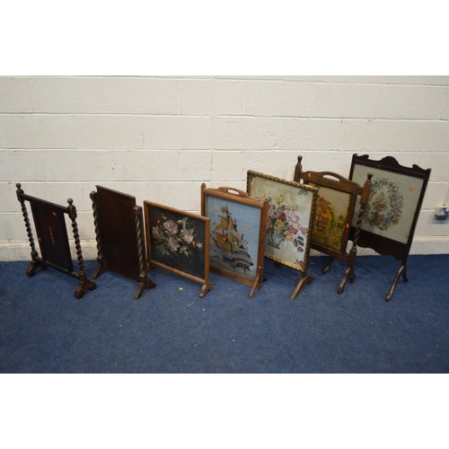 1361 - SEVEN VARIOUS FIRE SCREENS of various ages, styles and sizes