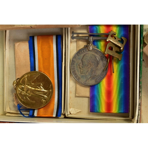 228 - A FAMILY GROUP OF THREE GROUPS OF MEDALS, as follows, (a) WWI British War & Victory Medals, both box... 