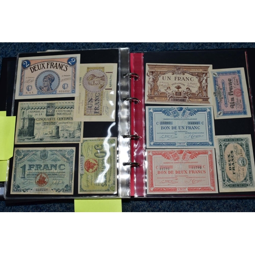 237 - TWO PLASTIC TUBS OF MAINLY FRENCH COINS, plus a banknote album, to include silver 100 Francs, 20 Fra... 