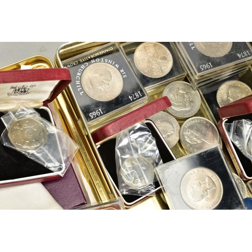 248 - A BISCUIT TIN OF UK COINS, to include a 1967 coin set, three 1970 B.U. Year Sets etc