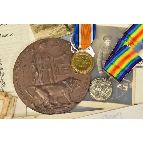 249 - AN ALMOST COMPLETE ARCHIVE OF MEDALS AND EPHEMERA, relating to a casualty in WWI, British War and Vi... 