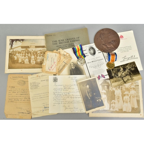 249 - AN ALMOST COMPLETE ARCHIVE OF MEDALS AND EPHEMERA, relating to a casualty in WWI, British War and Vi... 