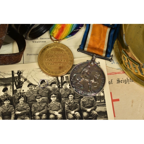 250 - MEDALS AND ARCHIVE EMPHEMERA COVERING WWI/WWI to include, British War and Victory Medal named to 440... 