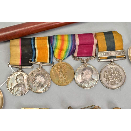 282 - A SIGNIFICANT AND UNIQUE GROUP OF SIX MEDALS, to a soldier who served in the 2st Battalion, North St... 