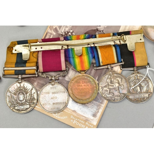 282 - A SIGNIFICANT AND UNIQUE GROUP OF SIX MEDALS, to a soldier who served in the 2st Battalion, North St... 