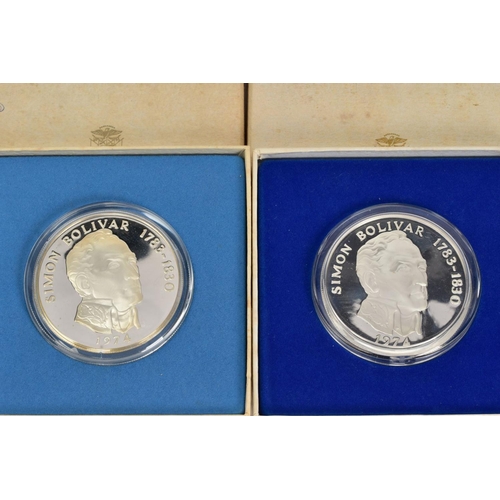 44 - TWO 1974 REPUBLICA DA PANAMA 20 BALBOAS COINS, each within a protective plastic case, accompanied wi... 