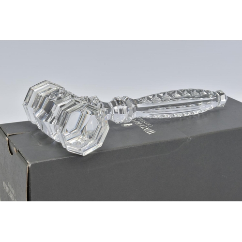 446 - A BOXED WATERFORD CRYSTAL GAVEL, stamped to gavel head, length 20cm