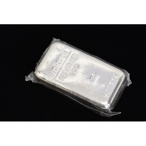 45 - A 500G SILVER INGOT, engraved Umicore Feinsilber 999, issue number 500329