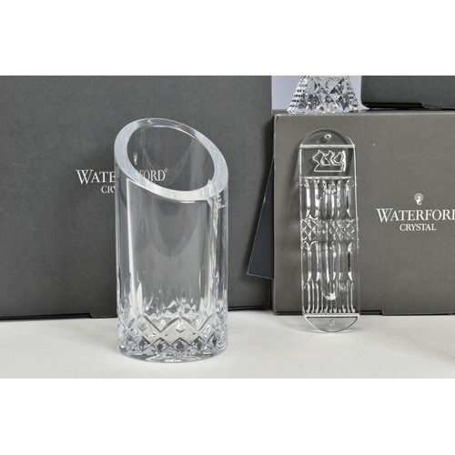 456 - A GROUP OF WATERFORD CRYSTAL, comprising boxed 'Celtic Cross', stamped to base, height 14cm, a boxed... 