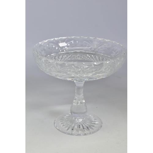 462 - A WATERFORD CRYSTAL GLANDORE VASE, stamped to base, height 20cm, together with a Stuart Crystal tazz... 